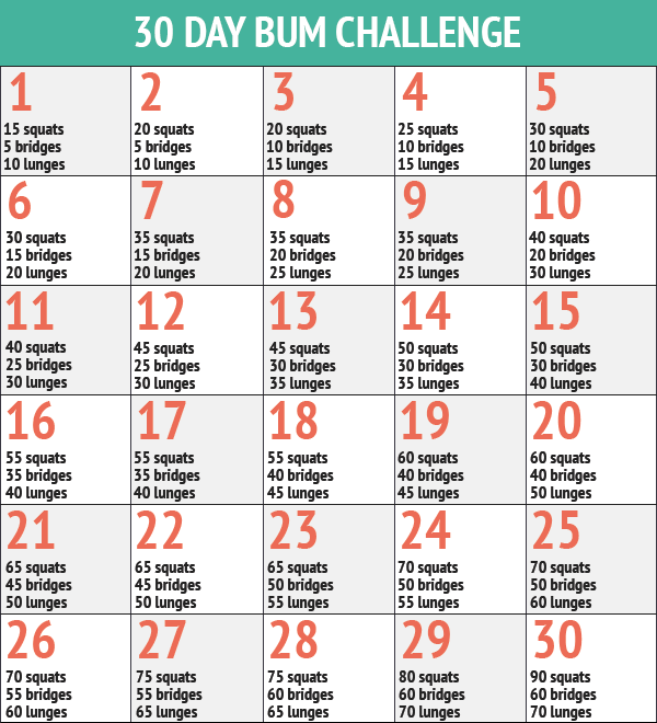 30 Day Sexy Legs & Butt Challenges