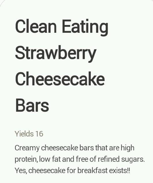Clean Eating Strawberry Cheesecake Bars
