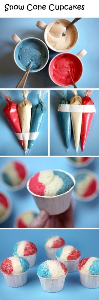 Snowcone cupcakes!