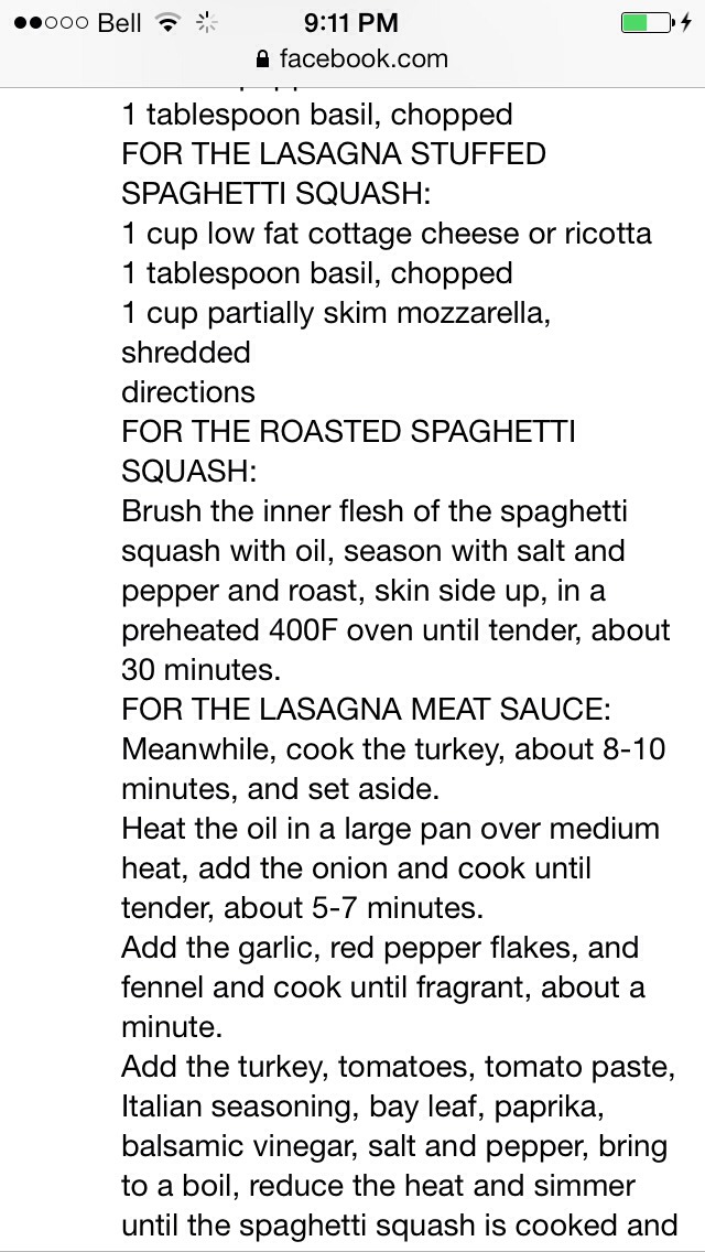 Lasagna Stuffed Spaghetti Squash 😻