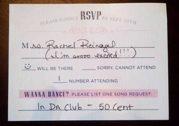 Add a line for a DJ song request on your RSVP cards.