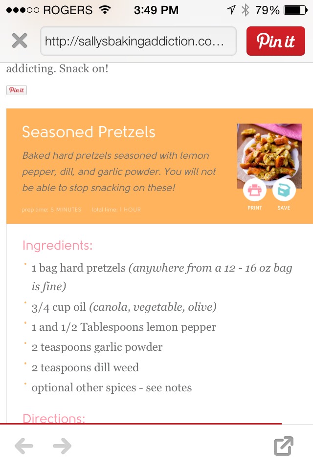 Seasoned Pretzels Recipe
