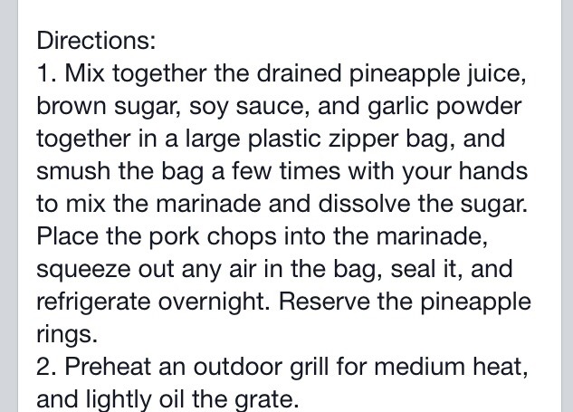 Pineapple Grilled Pork Chops