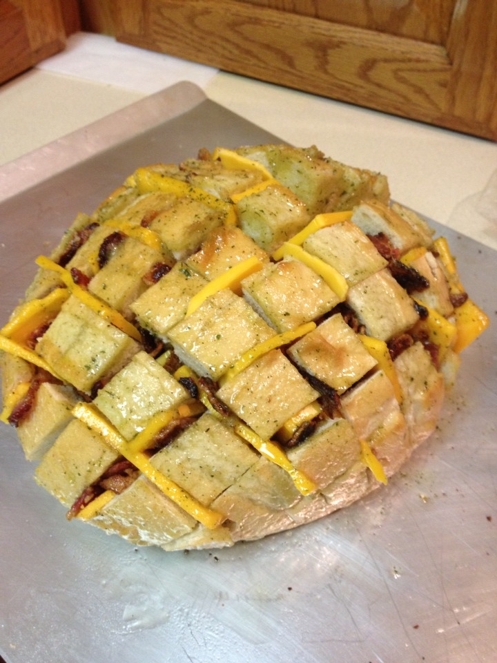 Pour the rest in between the squares and place in the oven for 15 mins on 350 