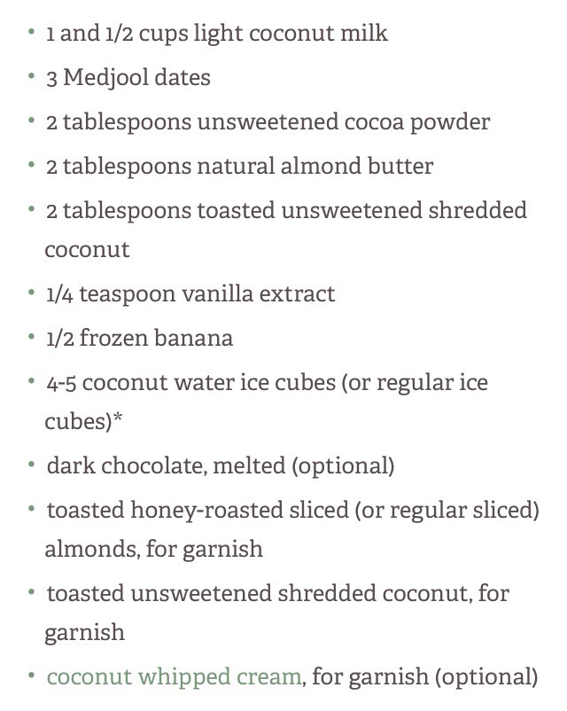 Healthy Almond Joy Smoothie
