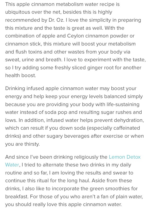 How to Make Detox Apple Cinnamon Metabolism Water – Zero Calorie Detox Drink
