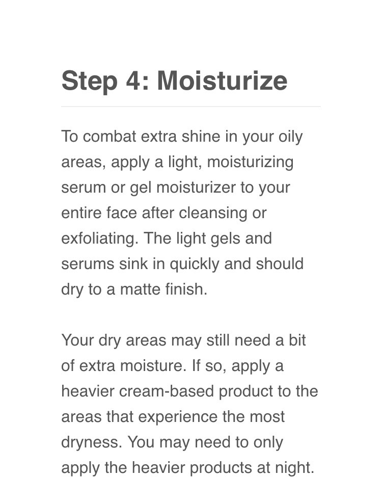Skincare Routine Guide For COMBINATION Skin