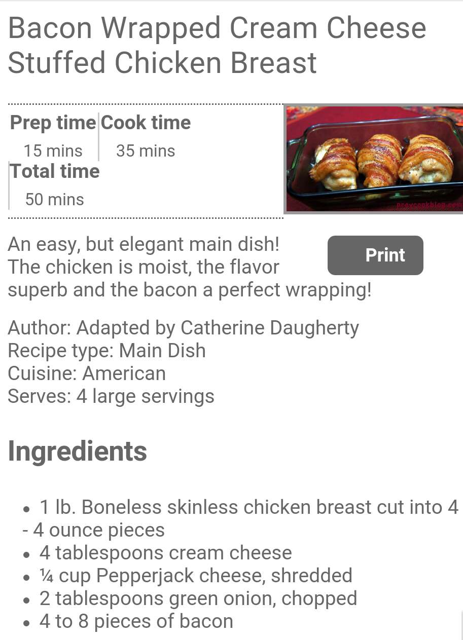 Bacon Wrapped Cream Cheese Stuffed Chicken Breast!!!