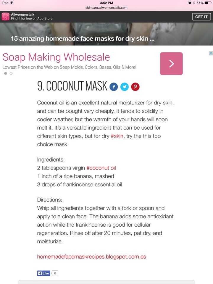 Facial Mask For Dry Skin 👌❤️👍#tipit