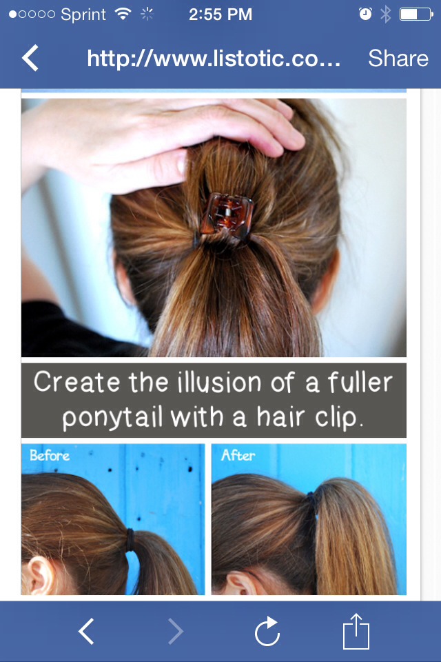 Hey, not all of you were blessed with horse hair, and that’s ok. Just fake it! Add that bump and fullness to an otherwise flat ponytail with this simple trick.