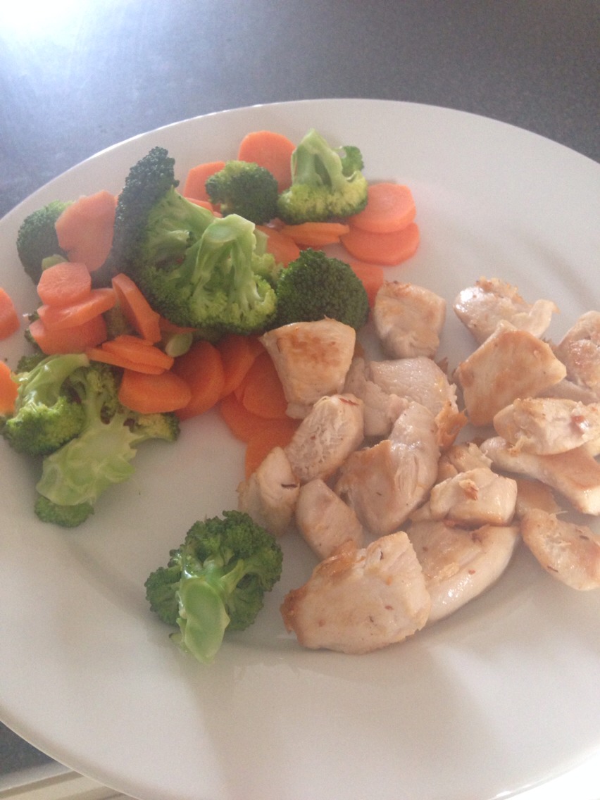 One of my actual dinners. I would make the vegetable portion the biggest