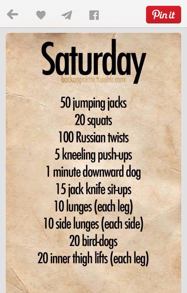 A Workout For Each Day Of The Week...