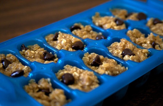 Use your ice cube tray to portion out homemade cookie doug