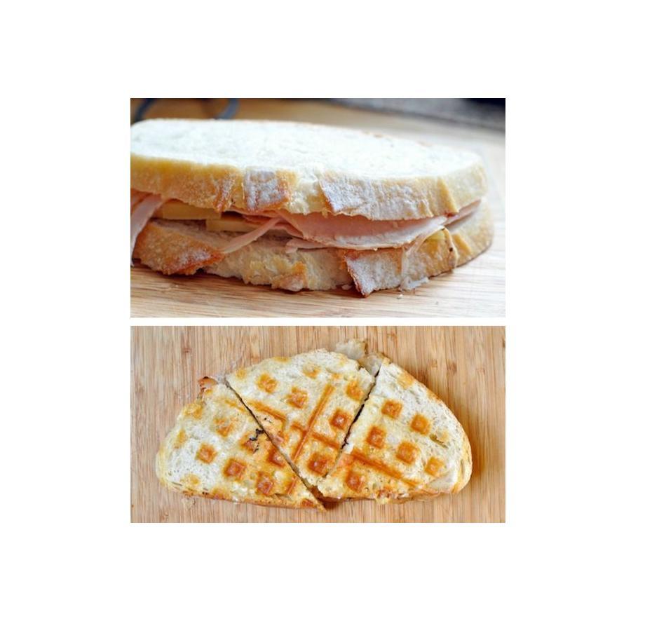 Waffle Iron Panini 
If a panini press can do it, so can a waffle iron. Right?