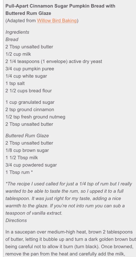 Pull-Apart Cinnamon Sugar Pumpkin Bread with Butter Run Glaze