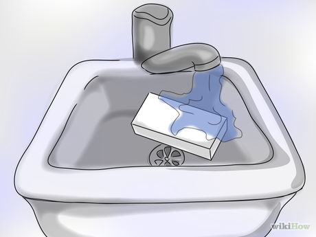 You could moisten the magic eraser instead of the shoe, but making the shoe damp ensures that there will be enough moisture throughout the entire cleaning process.
