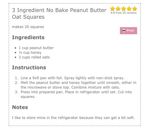Peanut Butter Oat Honey Squares