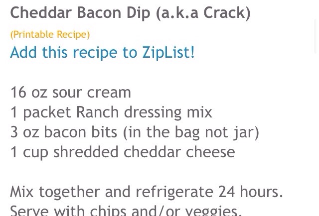 Cheddar Bacon Dip 👌