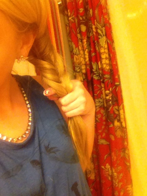 Keep repeating until you have run out of hair! Secure with a hair tie when done 💘