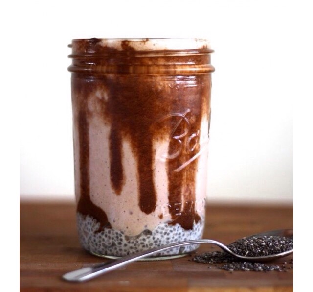 Breakfast Chia Pudding with Cacao(chocolate) Drizzle