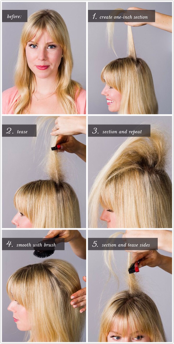 Teasing the hair with a brush or comb will help give you the poof you want without any need of product!