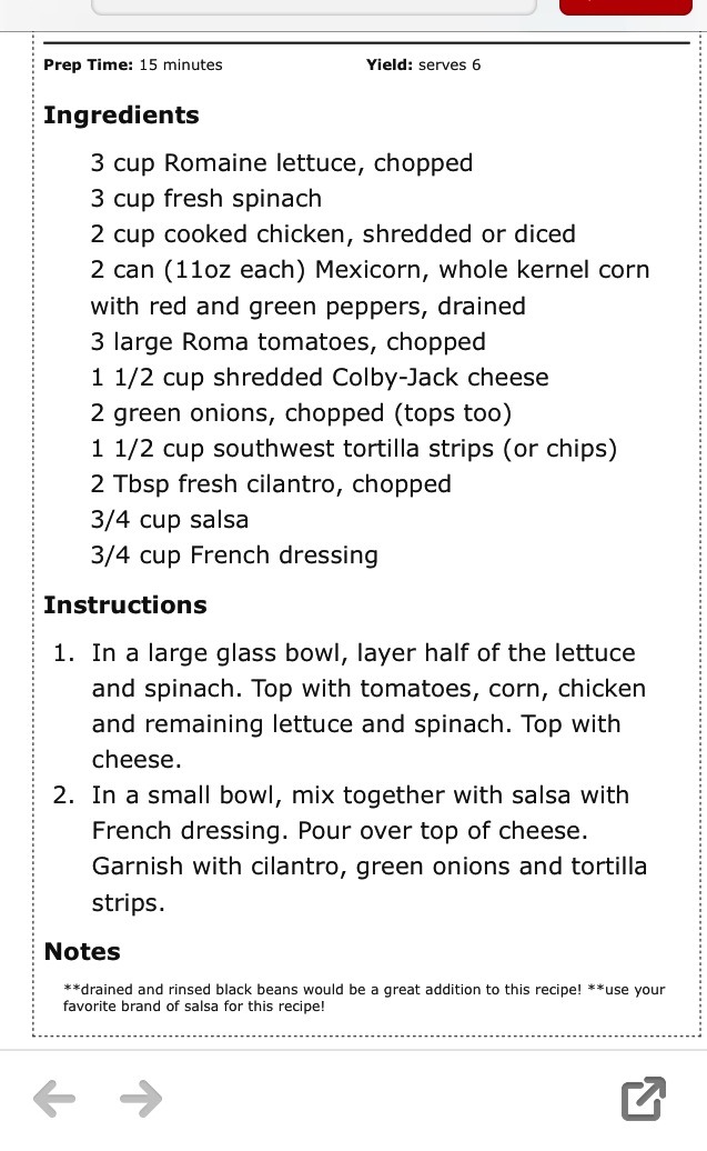 Layered Chicken Taco Salad