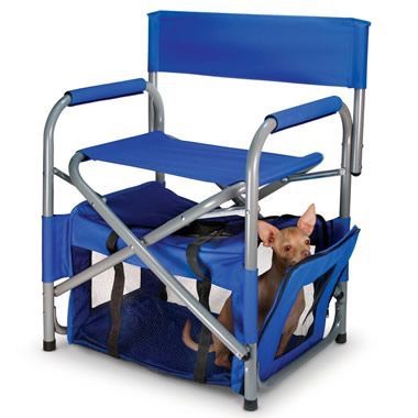 38. Portable Camping Chair and Pet Quarters
This is the portable chair with an enclosed cozy compartment under the seat that keeps pets near. Eliminating the need to constantly watch a pet and grab a beer!
$99.95