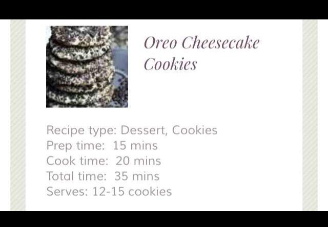 Oreo Cheesecake Cookies