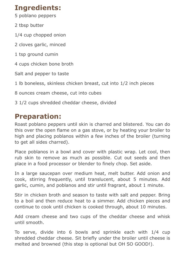 Chile Relleno Chicken Soup 