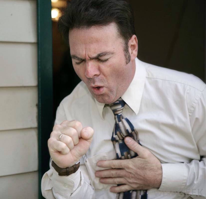 Coughing uncontrollably? Put your hands straight up in the air.