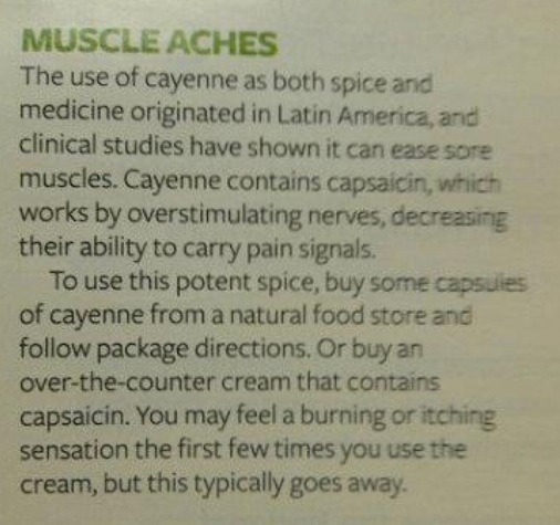 Get rid of muscle pain with cayenne! 