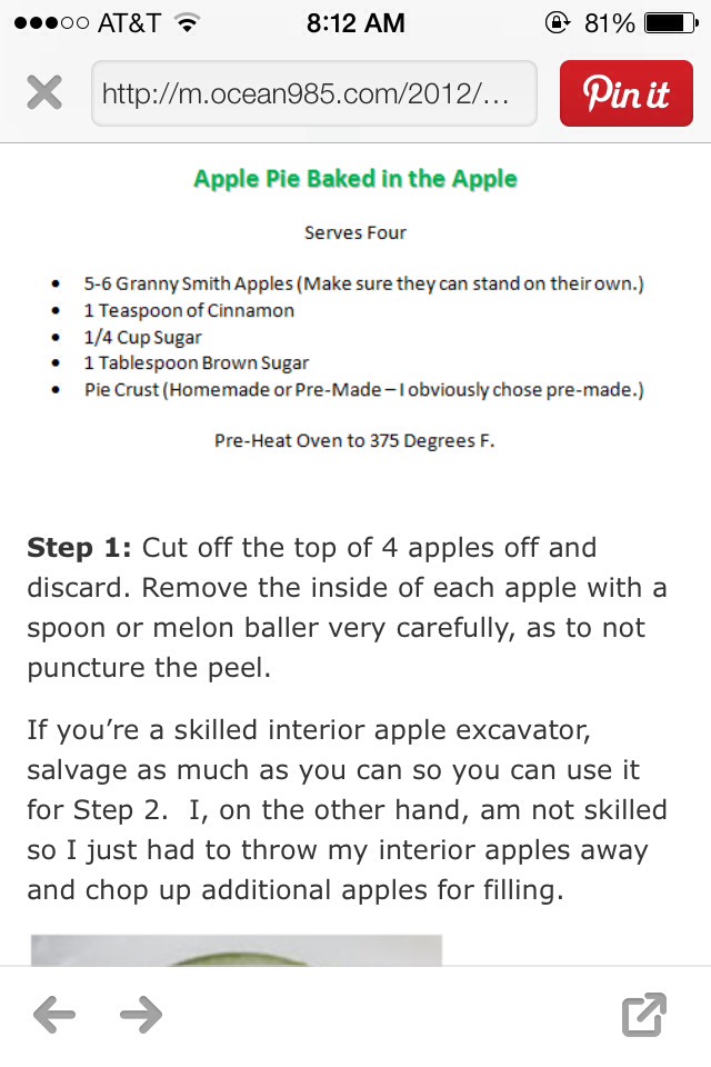Apple Pie Baked Apples!