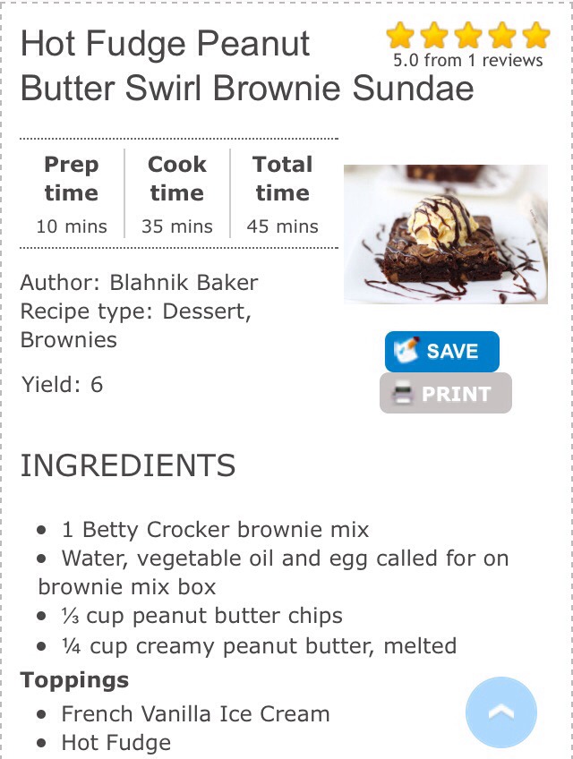 😍Hot Fudge Peanut Butter Swirl Brownie Sundae! YUM!😍