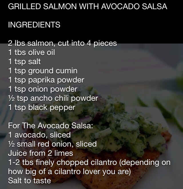 Grilled Salmon With Avocado Salsa 
