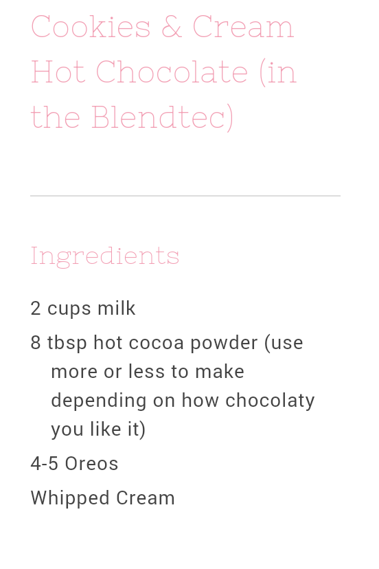Cookies And Cream Hot Chocolate!!!!!