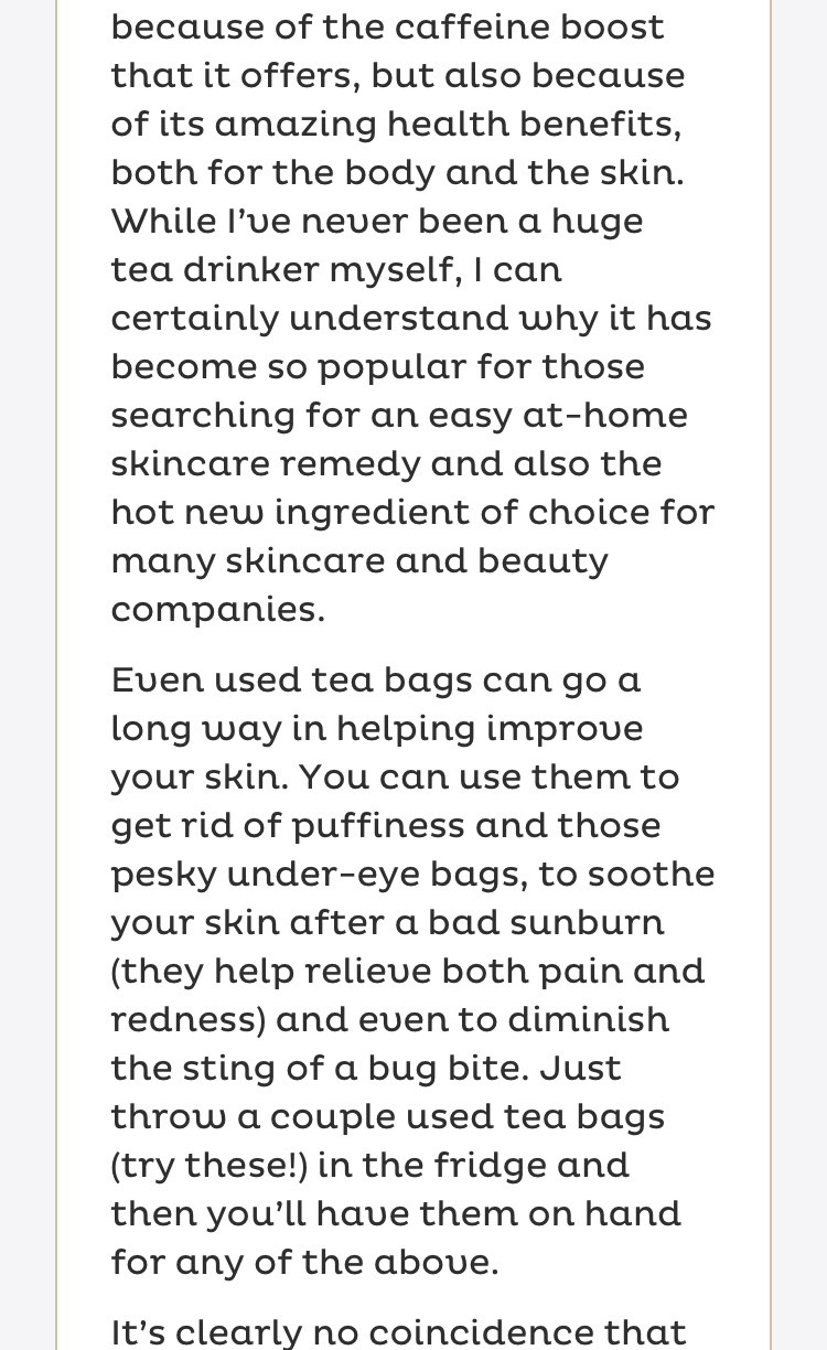 Why Tea Is Good For your Skin #summervibes