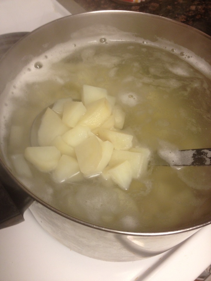 By now the potatoes should be almost fork tender 