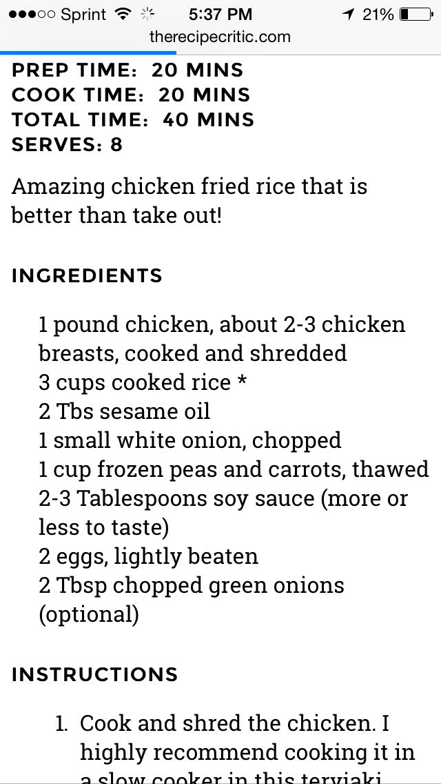Better than Takeout Chicken Fried Rice 🍴