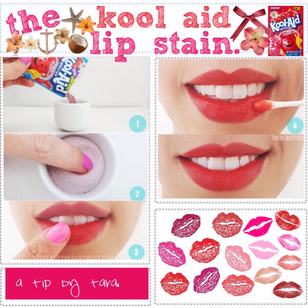 And let's not forget the cheap and easy lip stain!! It stays in place better than the expensive lip stains that you buy online or in stores!! Always worth the try!! You can also create different colors! 😍