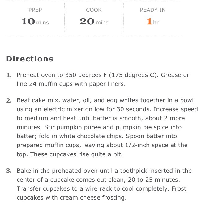 White Chocolate Chip Pumpkin Cupcakes 😍