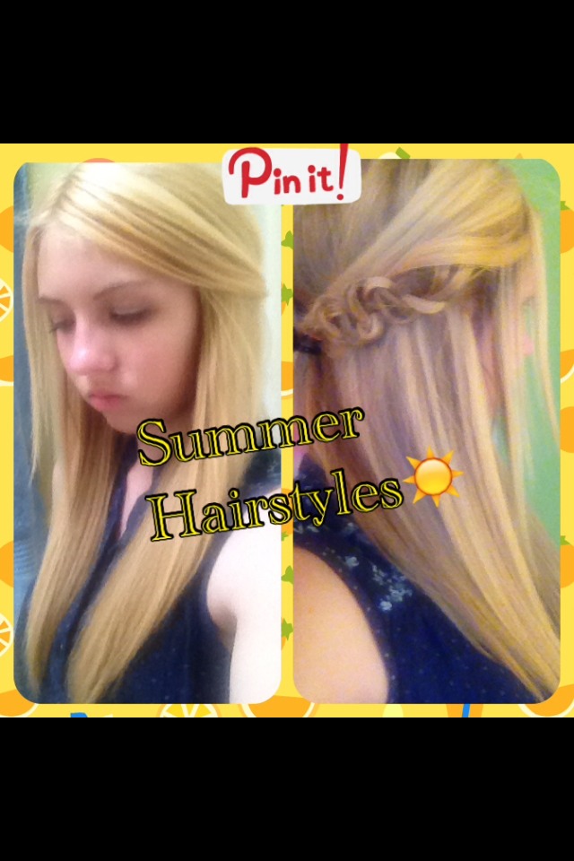 😁👏cute for summer! And it keeps your hair out of the way too! Simply pull up your bangs with a hair clip and use the pushed up braid technique! See this tutorial more in detail by looking up "The Pushed Up Braid-Summer Hairstyles! ☀️" here on Trusper 😁👌