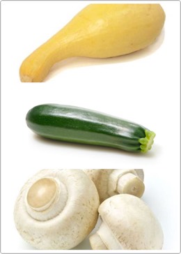 Start by cutting up two zucchini's and two squash's. Then add them in layers to a pan with a half a stick of melted butter. Add the first layer of zucchini then a layer of garlic salt. Then, a layer of squash with another layer of garlic salt. Continue the layering until everything's in the pan.
