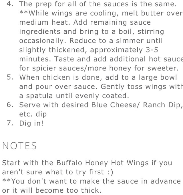 Delicious Sticky Buffalo Honey Hot Wings & Traditional Buffalo Hot Wings