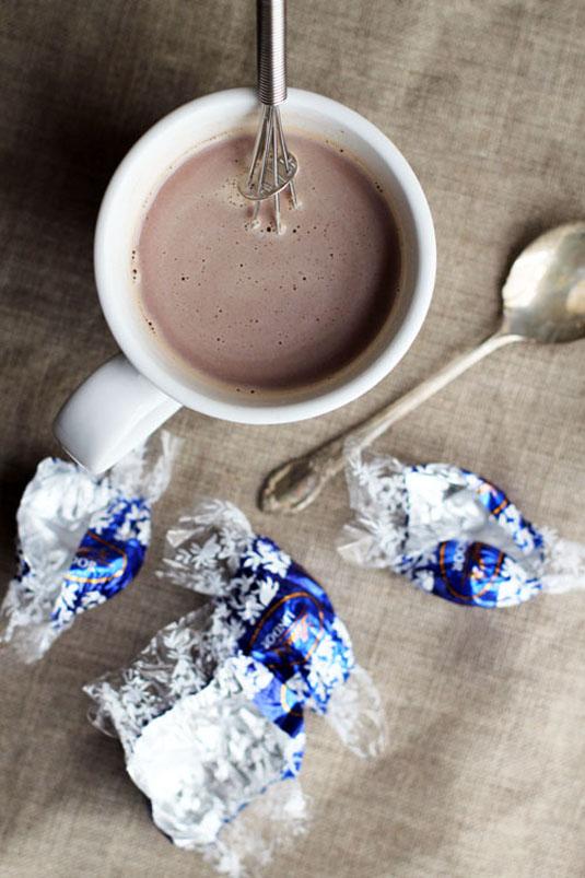 14. Make rich hot chocolate by melting supermarket truffles in hot milk.