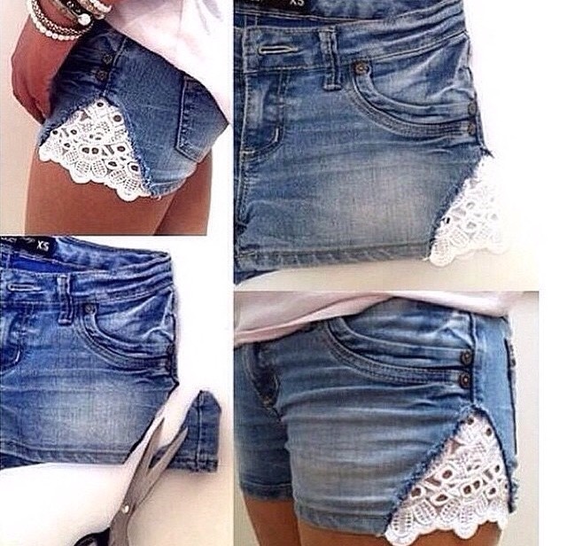 DIY Laced Designed Shorts
