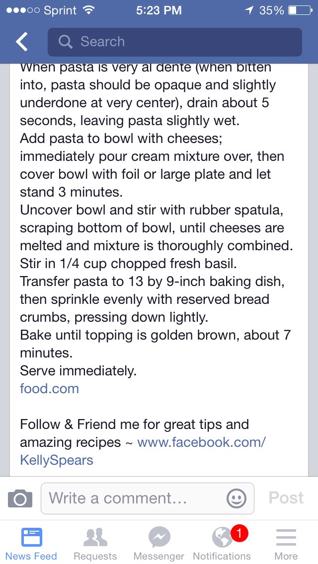 Bake four-cheese pasta with tomatoes and basil YUMMY