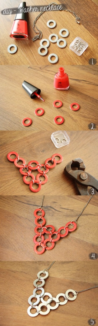 Washer Necklace

Full instructions here:
http://bywilma.com/2012/08/05/diy-washer-necklace/
