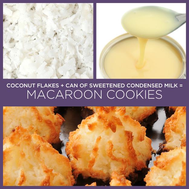 24. Coconut Flakes + Can of Sweetened Condensed Milk = Macaroon Cookies
