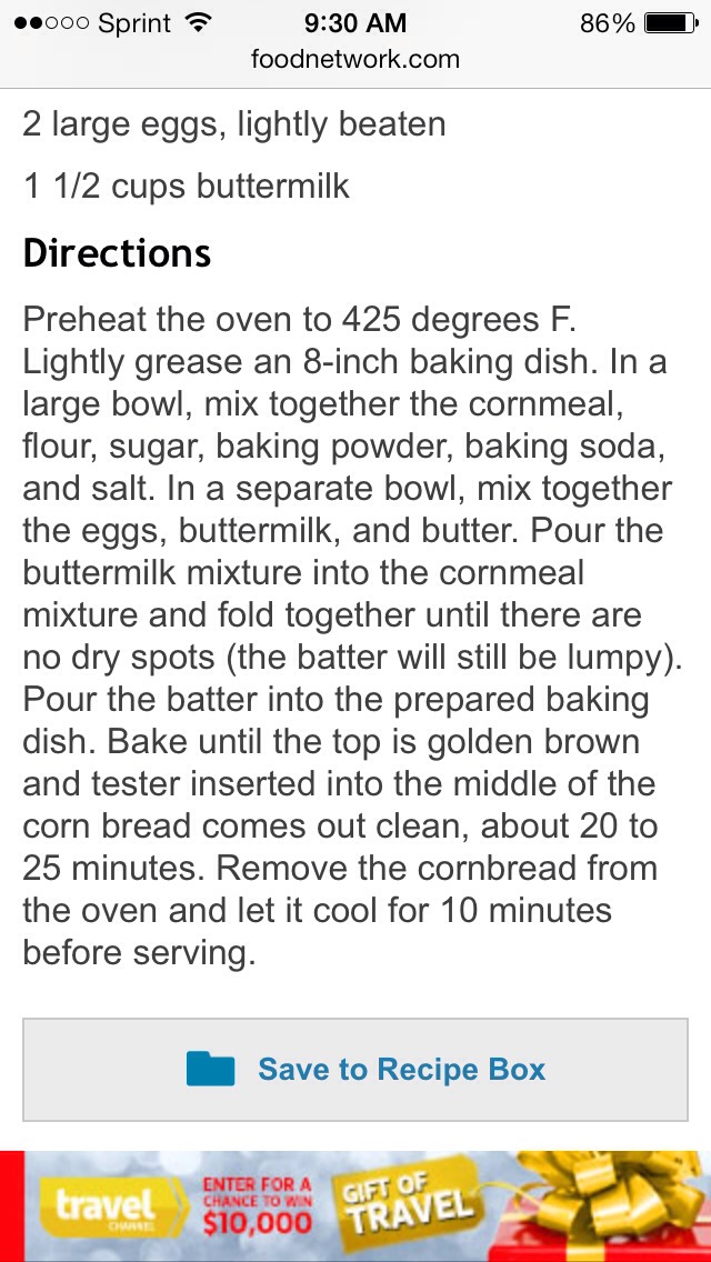 Cornbread Recipe Great For Thanksgiving!
