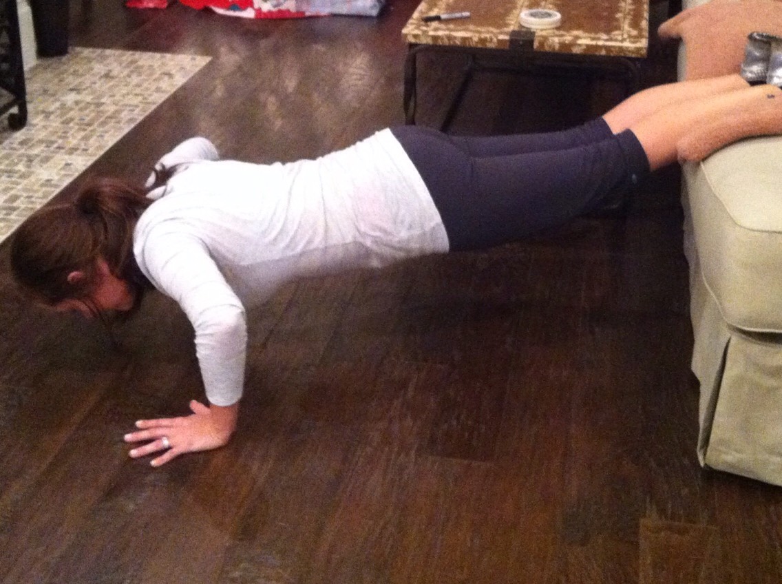 ...Or if regular push-ups are too much, try couch push-ups. 